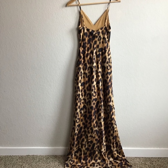 L’agence Serita Dress 2 Brown Animal Silk Maxi Gown - Picture 6 of 7